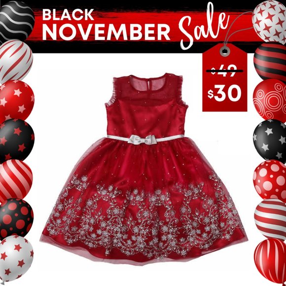 Jona Michelle Other - Jona Michelle Kids' Holiday Sleeveless Dress w/ Faux Fur Jacket - Red/White